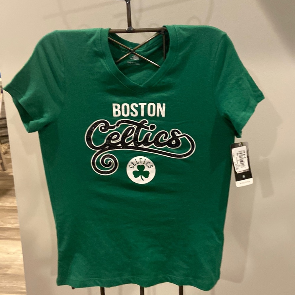 NBA girls Boston Celtics v- neck tee shirt